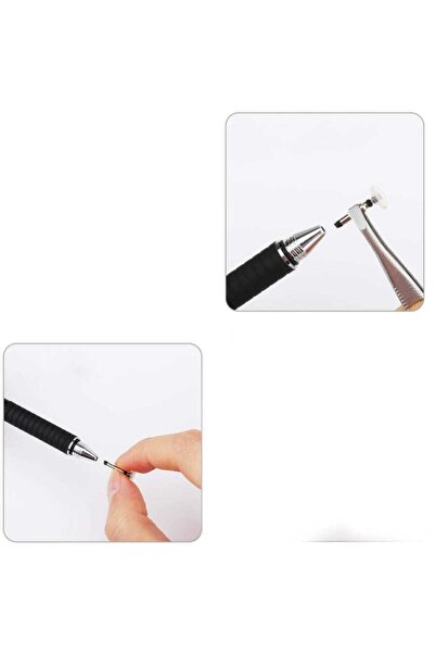 Fibaks Black Touch Pen 2 in 1 Disc Pen Nib Compatible with All Devices