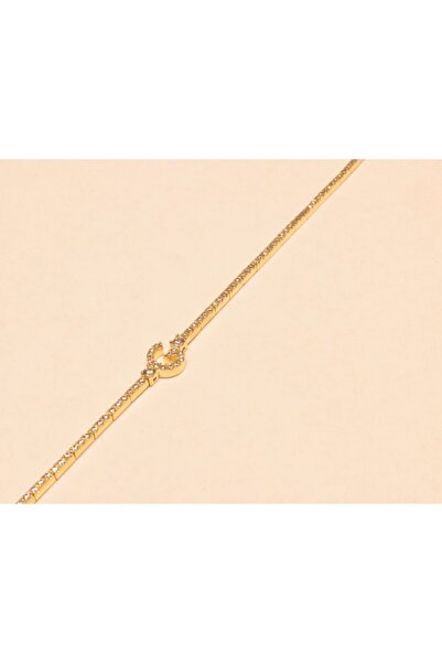 Güler Kuyumculuk Altın Su Yolu Taşlı “G” Harfli Bileklik