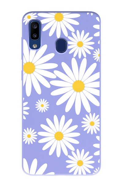 Spoyi Samsung A20 - A30 Compatible Big Daisy Design Lilac Launch Phone Case