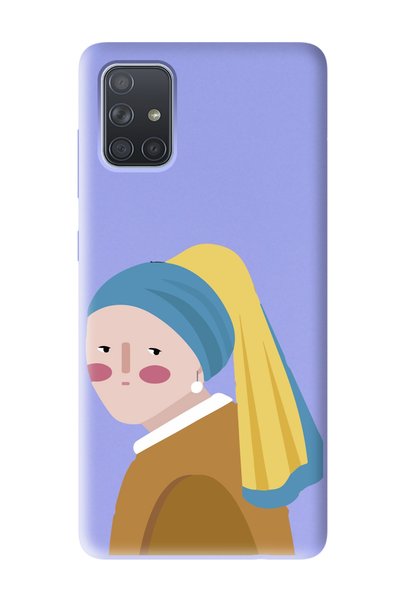 Spoyi Samsung A71 Compatible Girl with Pearl Earring Design Lilac Launch Phon...