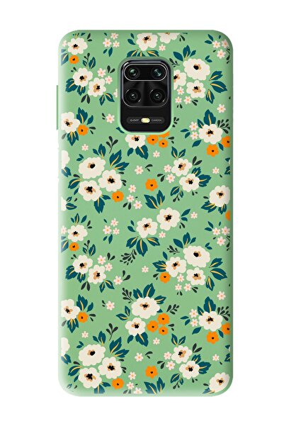 Spoyi Xiaomi Redmi Note 9 Pro - 9s Uyumlu Çiçek Bahçesi Tasarımlı Yeşil Lansm...