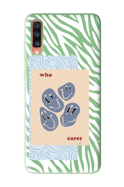 Spoyi Samsung A70 Compatible Who Cares Designed Green Launch Phone Case