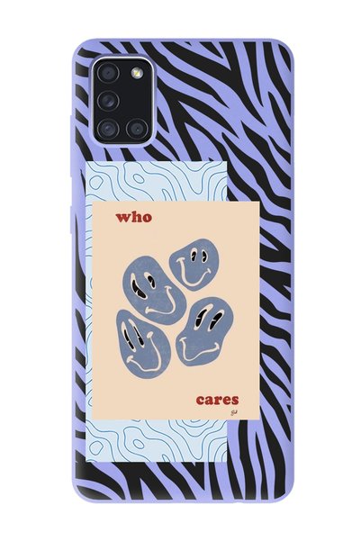 Spoyi حافظة هاتف Samsung A31 متوافقة مع تصميم Who Cares باللون الأرجواني