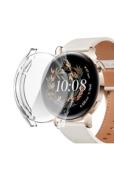 Microsonic Huawei Watch Gt3 42mm Kılıf 360 Full Round Soft Silicone Şeffaf