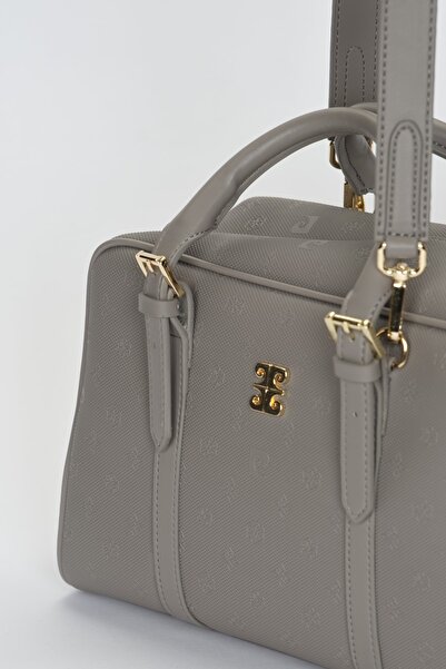 Pierre Cardin Graue Damen-Umhängetasche mit Aufdruck 05PO22Y1557