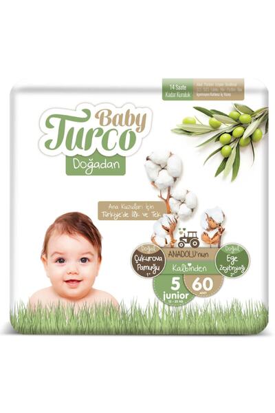 Baby Turco Doğadan Süper Paket Bebek Bezi 5 No Junior 60 Lı