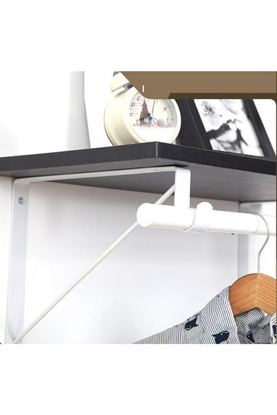 Depolife 25x25cm Metal Bracket Shelf Holder Fortmanto Iron Hanger Pipe Attachable Wall Mounted 2 Pieces