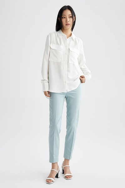 DeFacto Sigaret Satin-Hose mit normaler Taille und geradem Bein