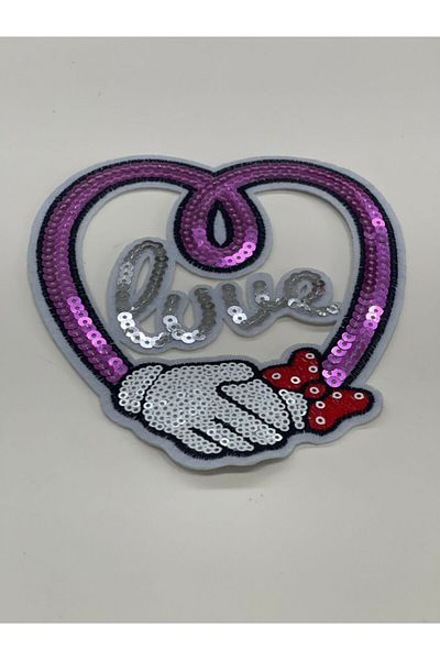 Gönülden Tasarım 15x12 Cm Love And Heart Sequined Applique Accessory