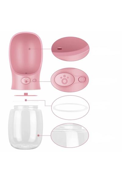 Jetcom Taşınabilir Kedi Köpek Suluğu Seyahat Su Şişesi Kaseli Emniyetli Sızdı...