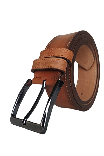 Kar-Pa 100% جلد طبيعي مجنون، حزام بنطلون قماش تان 4 سم