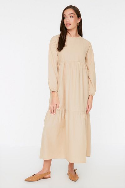 Trendyol Modest Kleid - Beige - Skater