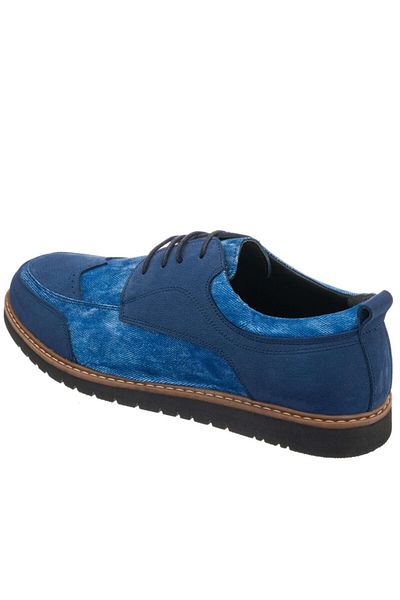 İriadam Ab1386 Jeans Blue Nubuck Double Layer Large Size Leather Comfortable Wide