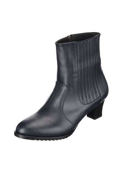 İriadam 41,42,43,44 M.f1851 Dark Blue Leather Warm Lining 5 Cm Heel Non-Slip Sole Elastic Bulk Wrists Suitable