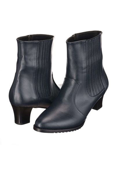 İriadam 41,42,43,44 M.f1851 Dark Blue Leather Warm Lining 5 Cm Heel Non-Slip Sole Elastic Bulk Wrists Suitable