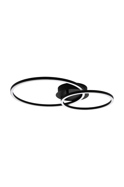 Eglo 75554 Indoor " Palmaves 2 " Black Color Aluminum, Steel Led Ceiling Lamp Ip20 Max: 1X12W;1X1
