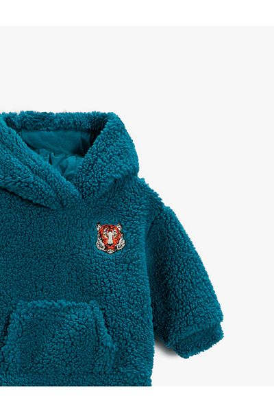 Koton Hooded Plush Kangaroo Pocket Sweatshirt