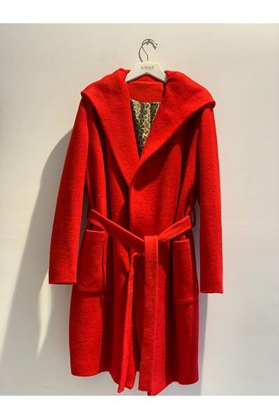 Kayra Women's Bathrobe Model Hooded Coat