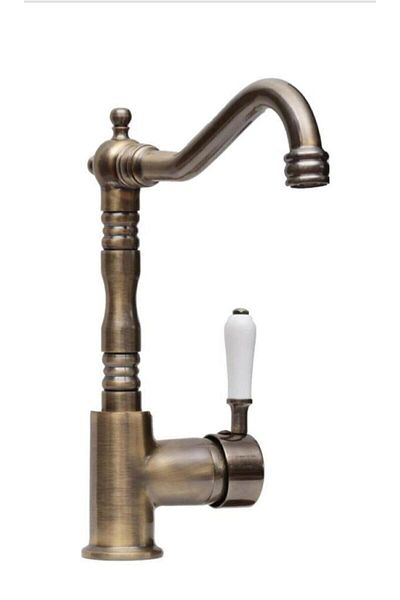 Lider Elya Rustic Antique Yellow Sink Faucet, Sink Faucet Antique Yellow