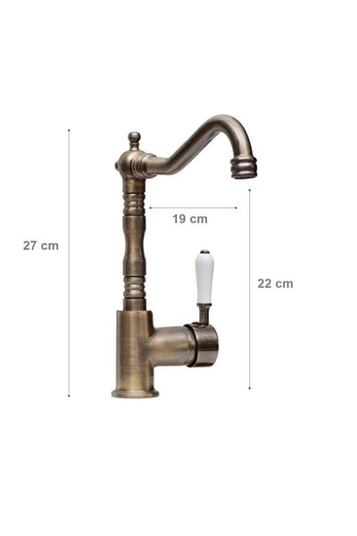 Lider Elya Rustic Antique Yellow Sink Faucet, Sink Faucet Antique Yellow