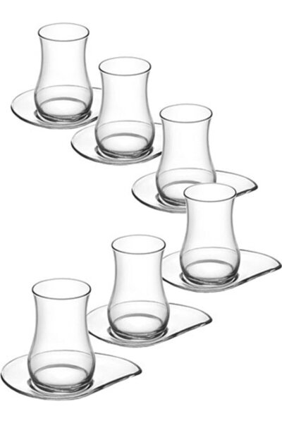 LAV طقم شاي إيفا مكون من 12 قطعة، 6 أكواب شاي إيفا، 6 أطباق شاي إيفا