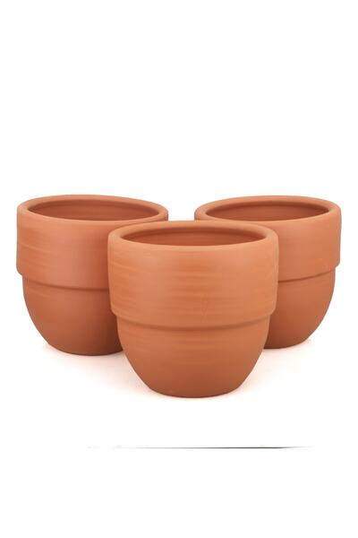 Genel Markalar 3lü Büyük Boy U Tipi Doğal Terleyen El Yapımı Çömlek Toprak Sa...