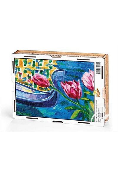 King Of Puzzle Pink Tulips And Gondola Venice Wooden Puzzle 1000 Pieces (uk11-m)