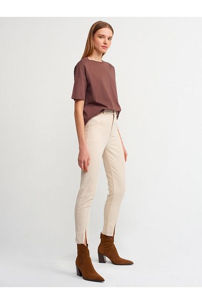 Dilvin 3683 Basic T-shirt-καφέ