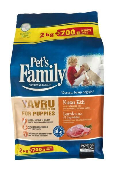 Pets Family Premium Kuzu Etli Yavru Köpek Maması 2700 G