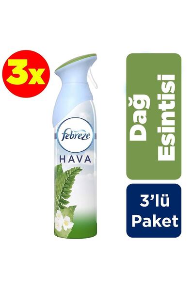 Febreze Hava Ferahlatıcı Sprey Oda Kokusu Dağ Esintisi 300 ml X 3 Adet