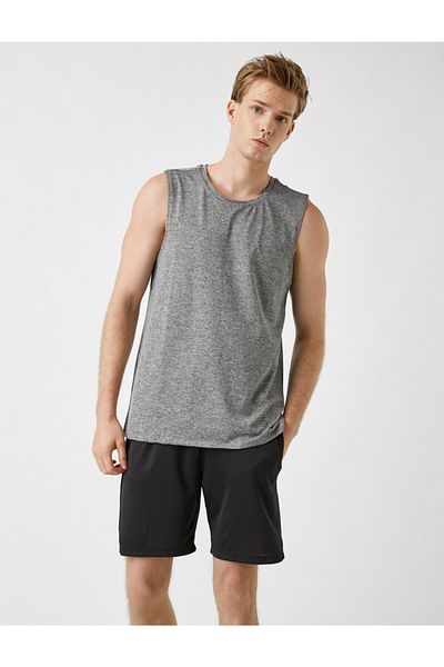 PLA STORE Gray Strappy Tank Top
