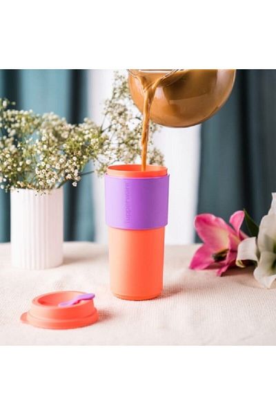 Tupperware Carrying Glass 490 ml Tea Coffee Carrying Glass