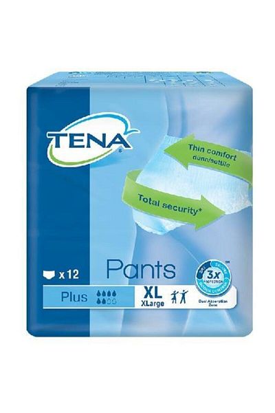 TENA Pants 6 Drop Plus Absorbent Panties Extra Large Size Xlarge 12 Pack 4 Pack / 48 Pieces