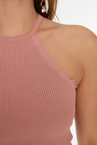 Trendyol Collection Πλεκτό μπλούζα Dusty Rose Halter Neck TWOSS22BZ0762