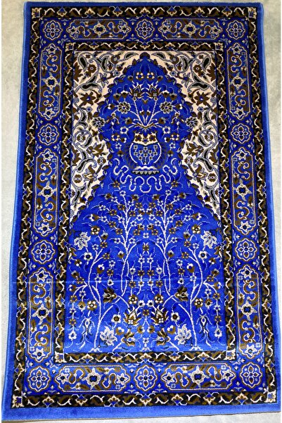 ANGORA HALI Seccade 8821p Yün Tuşeli Akrilik Mavi Namazlık