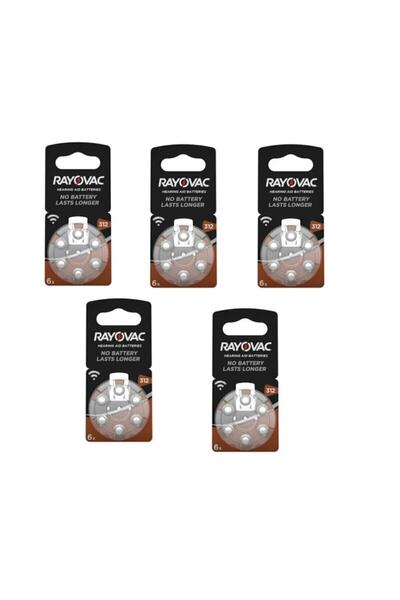 Rayovac 312 Numara Kulaklık Pili Işitme Cihazı 5li (30 Adet ) 1,45 V