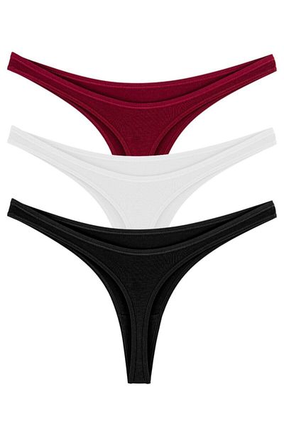 Perita.Life Women's Colorful Classic String Thong Panties 3 Pack