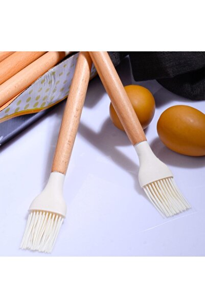 Kosova Bambu Saplı Silikon Yumurta Fırçası -beyaz