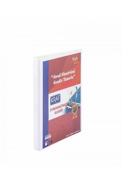 KRAF D Mechanism Folder 3cm 2 Rings 1032 White