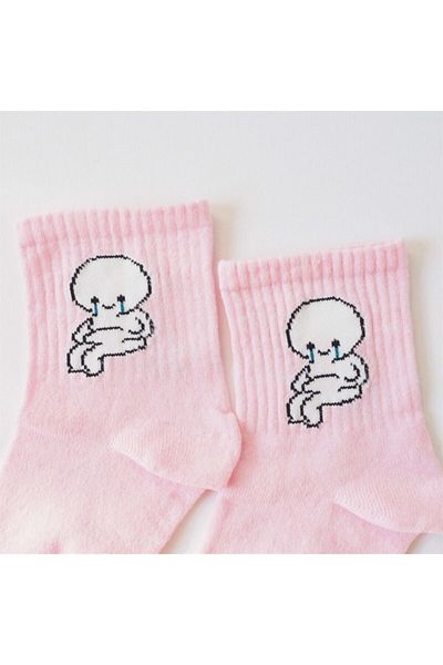 Planet Butik We Have Unnecessary Weight Pink Socks