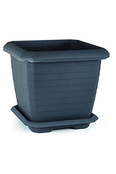 SERİNOVA Serinova HK05 Hisar Kare Saksı No:5 Tabaklı 53,4 cm, 74,3 Litre Antr...