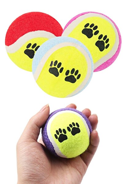 Buffer مجموعة CLZ303 مكونة من 3 كرات تنس منقوشة ملونة وألعاب للكلاب والقطط