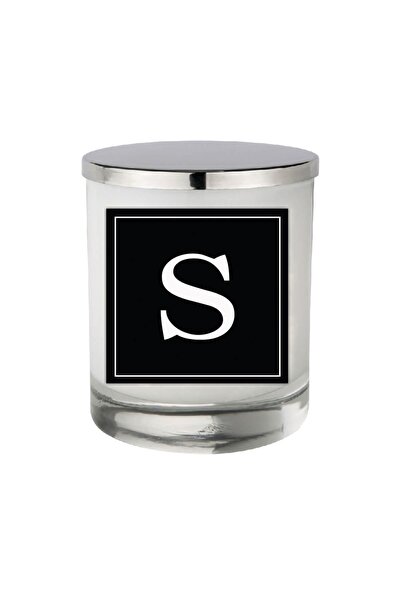 LYN HOME & DECOR S Harf Etiketli Büyük Boy Beyaz Mum