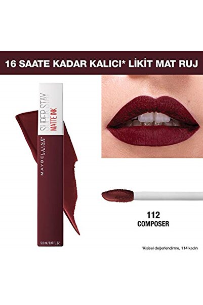 Maybeline Maybelline New York Super Stay Matte Ink Likit Mat Ruj, 112 Compose...
