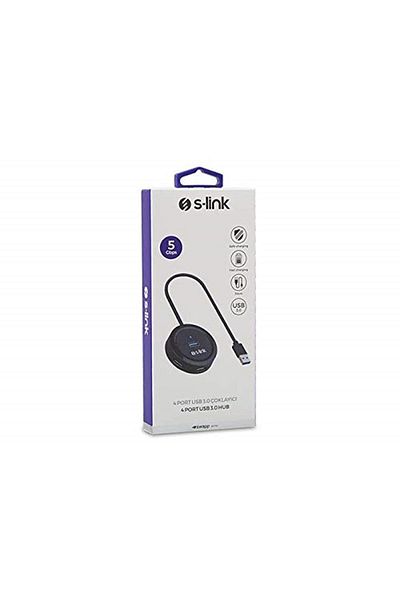 S-LINK S-Link Sw-U300 4 Port Gray USB 3.0 Hub - Data Cable