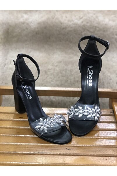 KAFKASLAR Γυναικεία βραδινά παπούτσια με μονό λουράκι με διάφανο χοντρό τακούνι