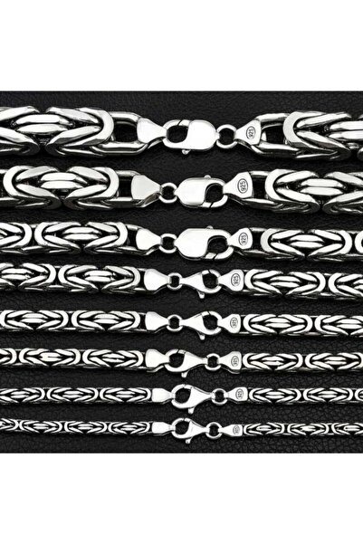 Gumush Gümüş Kral Zincir - 4 Mm Köşeli