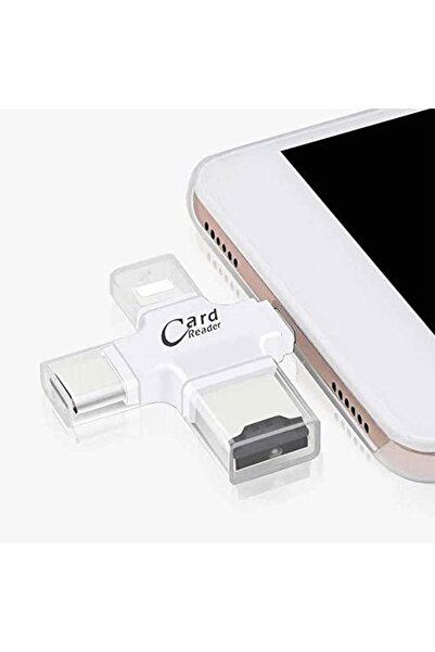 Alfais 4419 Lightning Type C 3.1 Micro Usb Tf Kart Okuyucu Iphone Otg Çeviric...