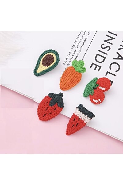 Soft and Baby Σετ 5 τεμαχίων πλεκτές αγκράφες με σχέδιο φρούτων (μοντέλο 2)