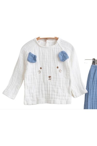 CFR Kids Baby Boy Woven Organic Cotton 2-Piece Muslin Set